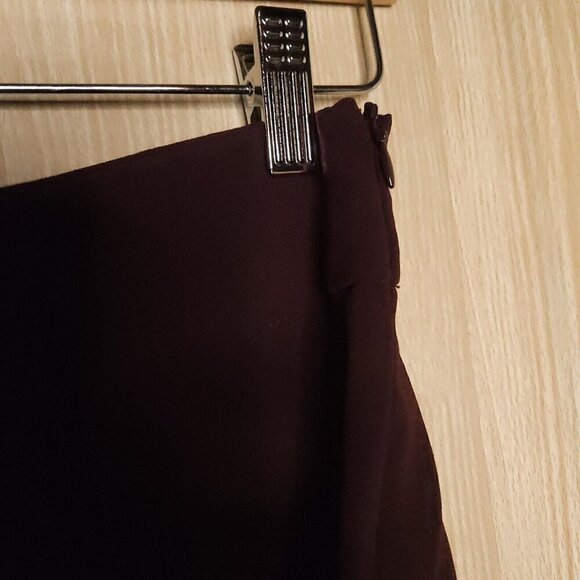 Zara Maroon Red Wide Leg Side Zip Cropped Pants Large - Picture 6 of 7